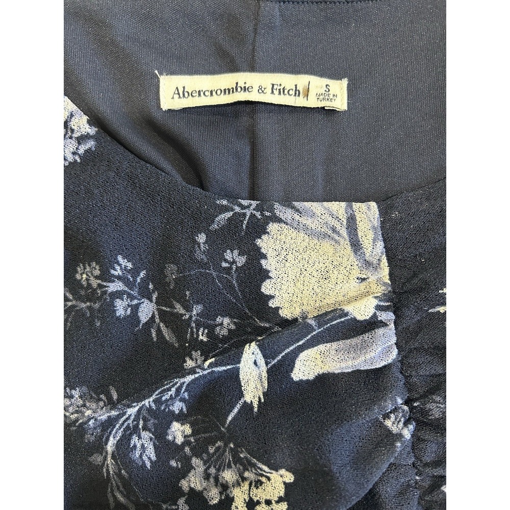 NEW Abercrombie And Fitch Navy Floral‎ Sheet Midi Dress Size Small - Picture 7 of 7